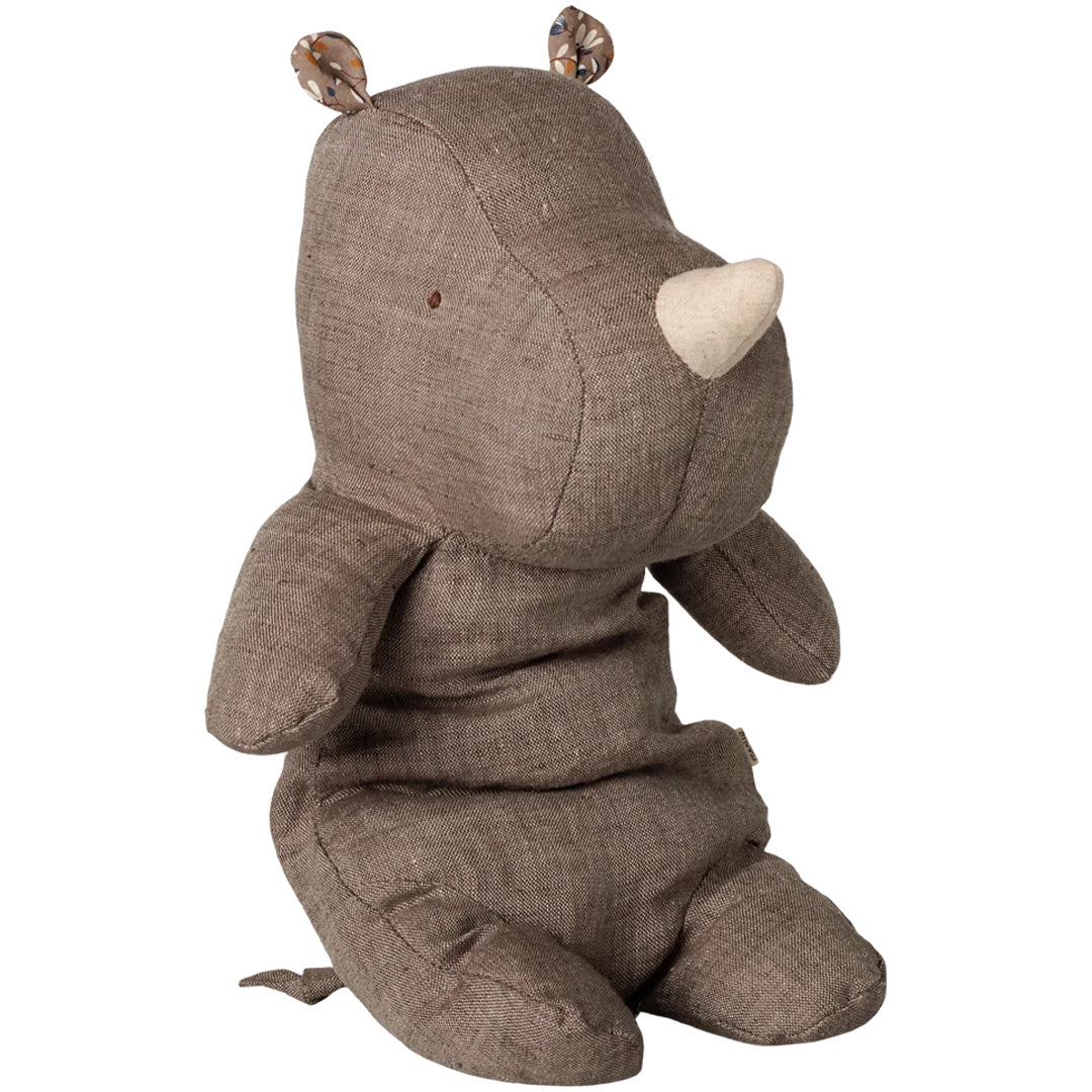 maileg knuffelneushoorn safari friends - grey blend - 30 cm | 16-6619-01 | 