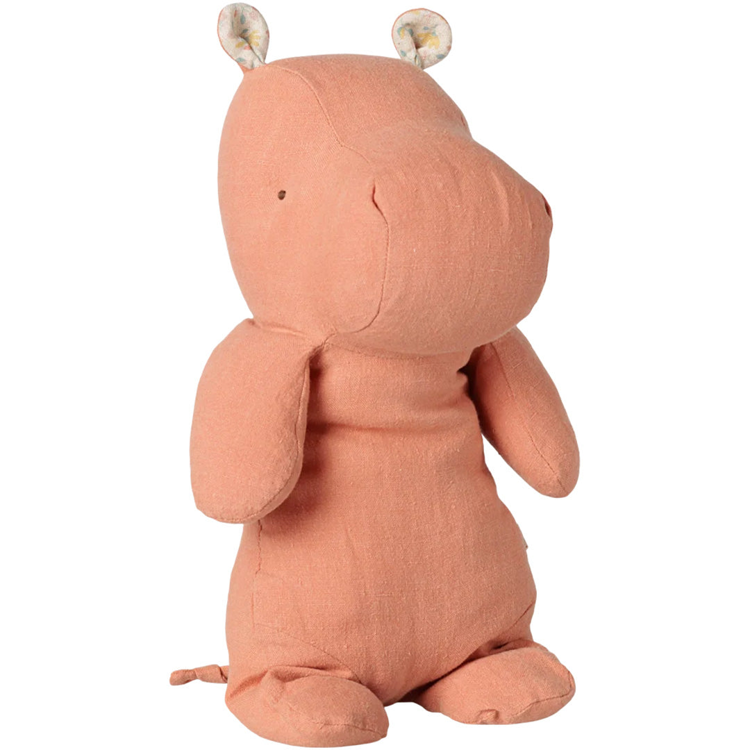 maileg knuffelnijlpaard safari friends - dusty coral - 22 cm | 16-6616-00 | 