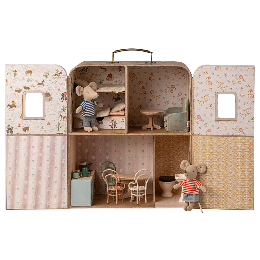 maileg poppenhuis koffer voor kleine broer en zus muis - 34 cm | 11-5205-00 | 2