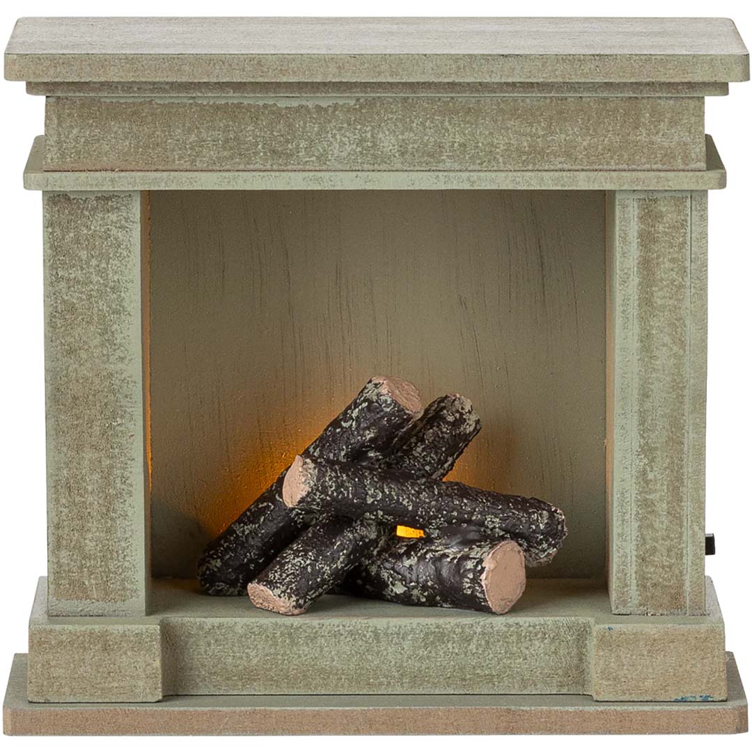 maileg poppenhuis open haard - dusty green | 11-5013-00 | 2