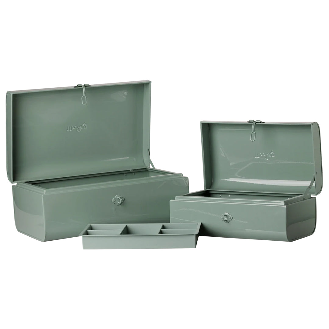 maileg poppenhuis opslagkistje - dark mint - 2st | 19-6530-01