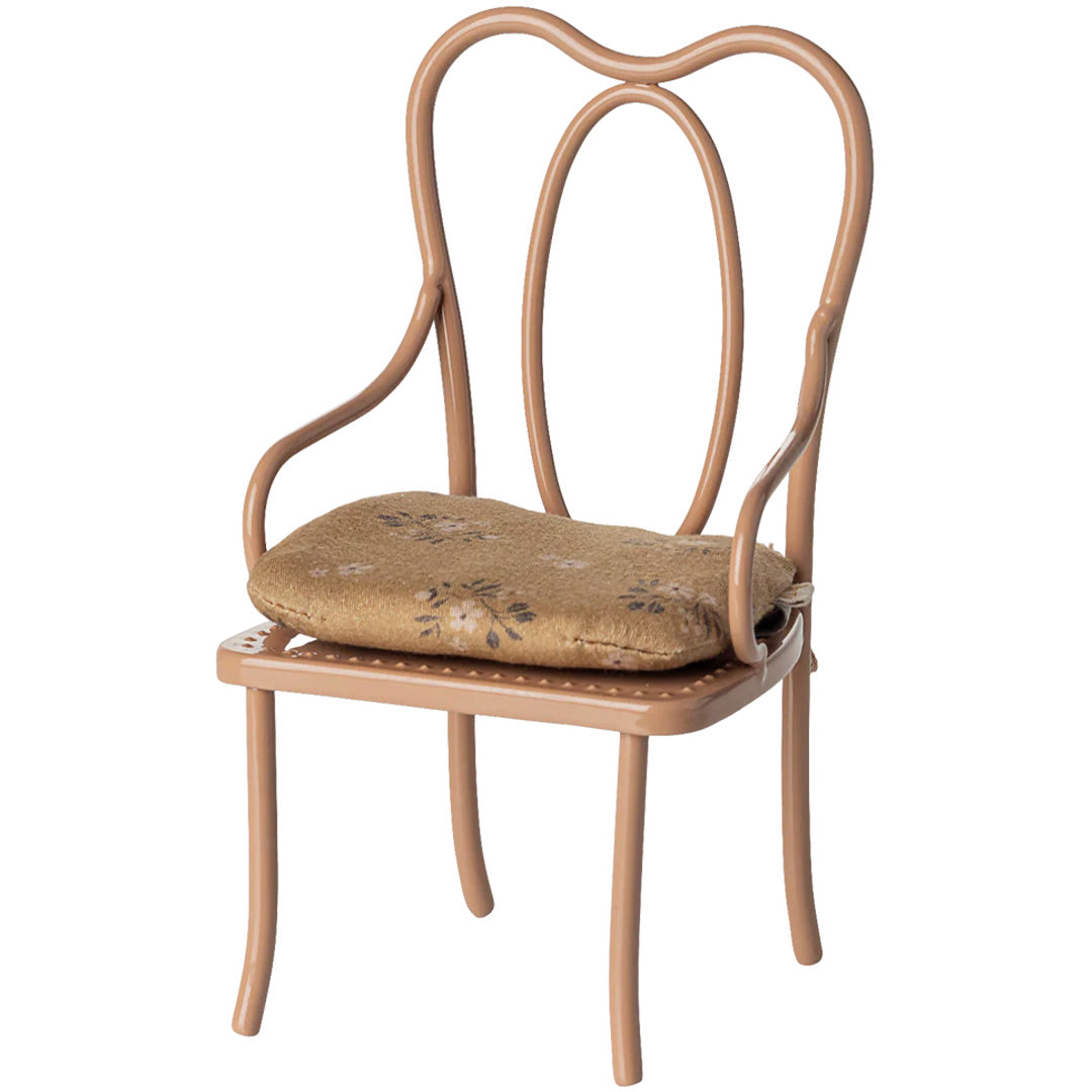 maileg poppenhuis stoel vintage - dark powder - 15,5 cm