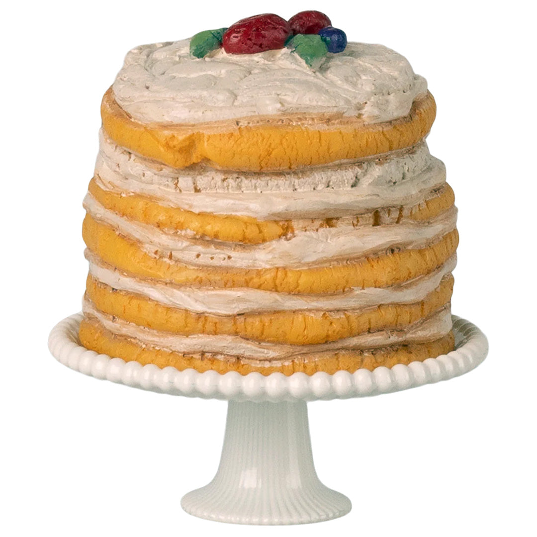 maileg poppenhuis taart met plateau - off white - 6 cm | 11-6304-00 | 