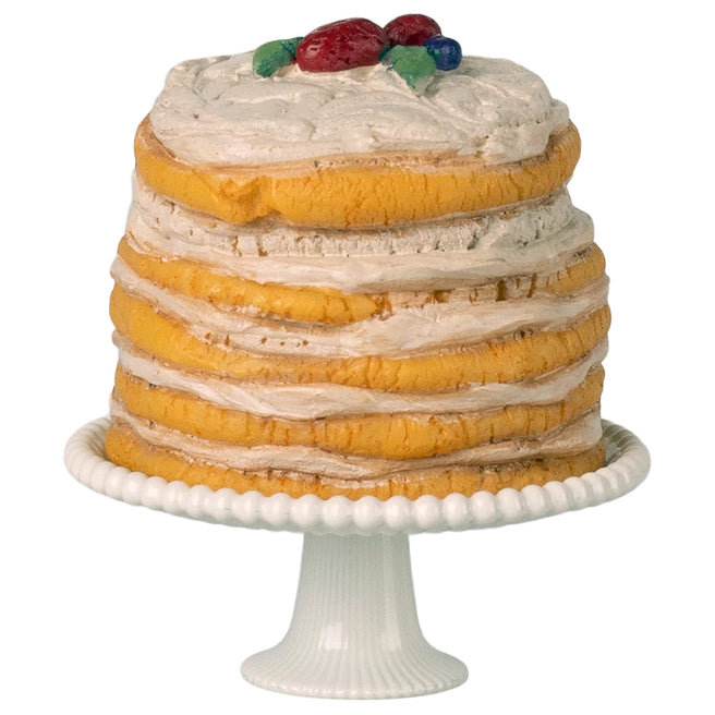 maileg poppenhuis taart met plateau - off white - 6 cm | 11-6304-00 | 