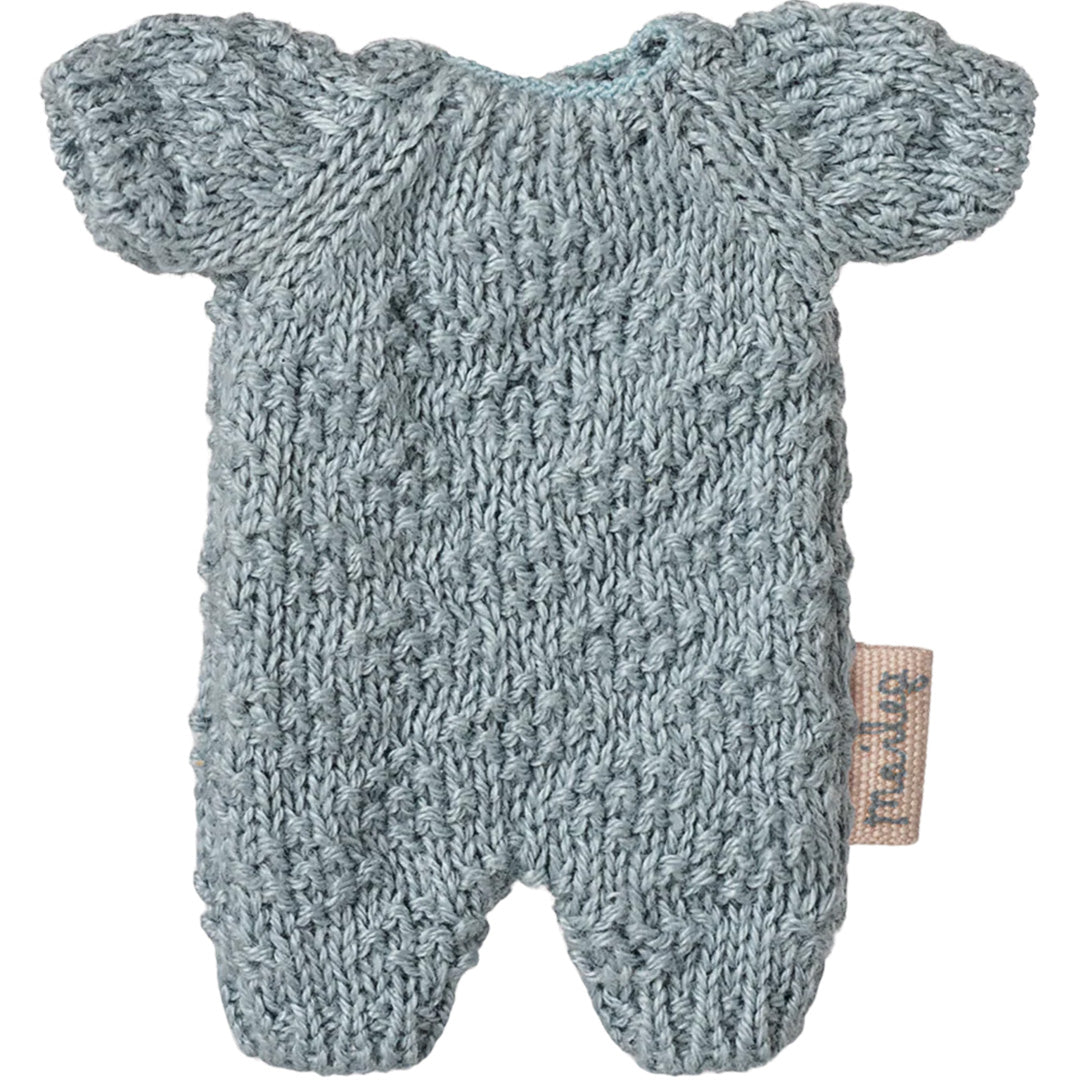maileg poppenkleding gebreid pakje blue - knuffelkonijn - micro | 16-5028-00 | 0