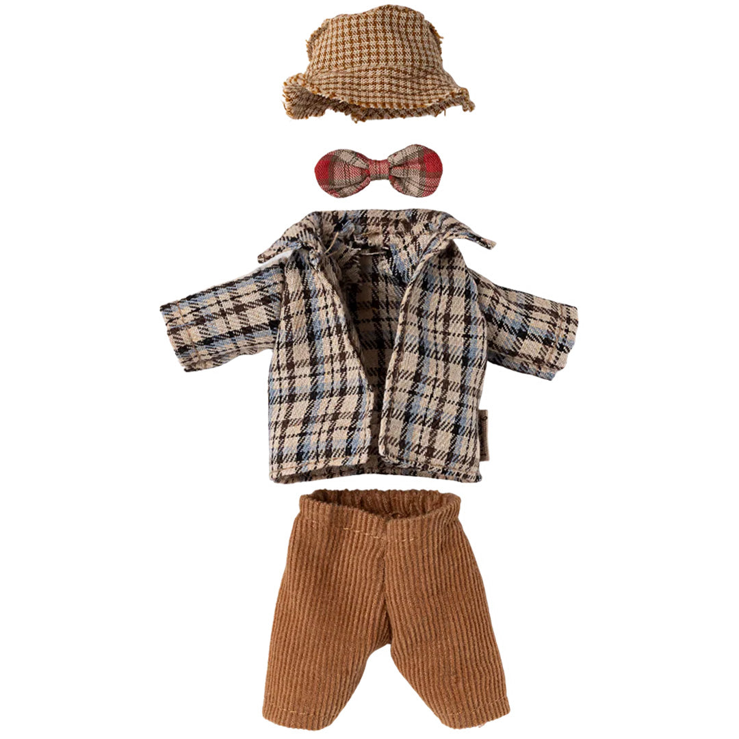maileg poppenkleding vadermuis - opa outfit - 9 cm | 17-5322-00 | 0