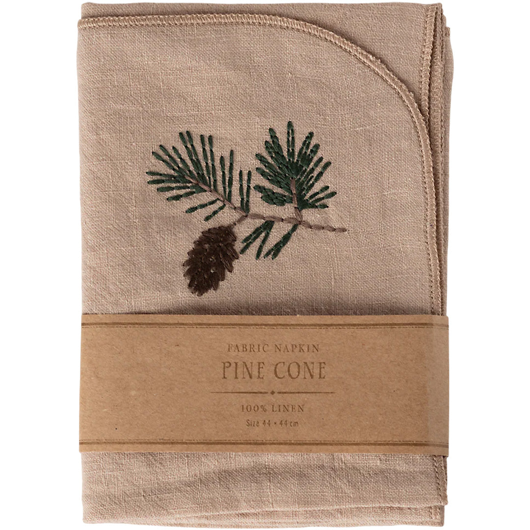 maileg stoffen servet - pine cone - 44x44 cm | 14-5100-01 | 1