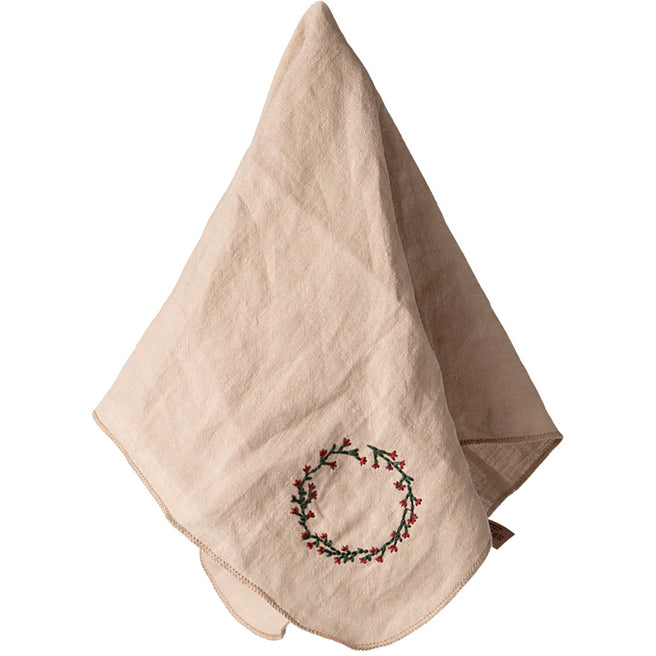 maileg stoffen servet - wreath - 44x44 cm | 14-5100-00 | 0
