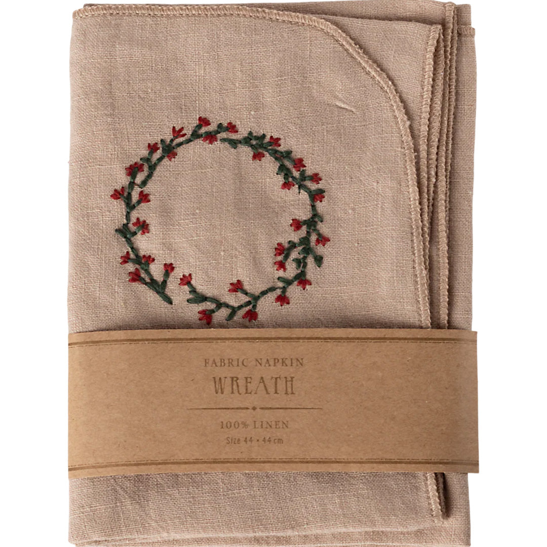 maileg stoffen servet - wreath - 44x44 cm | 14-5100-00 | 1