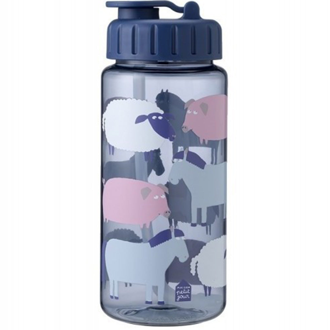 maison petit jour drinkfles de boerderij - blauw - 350 ml | AF900K | 0