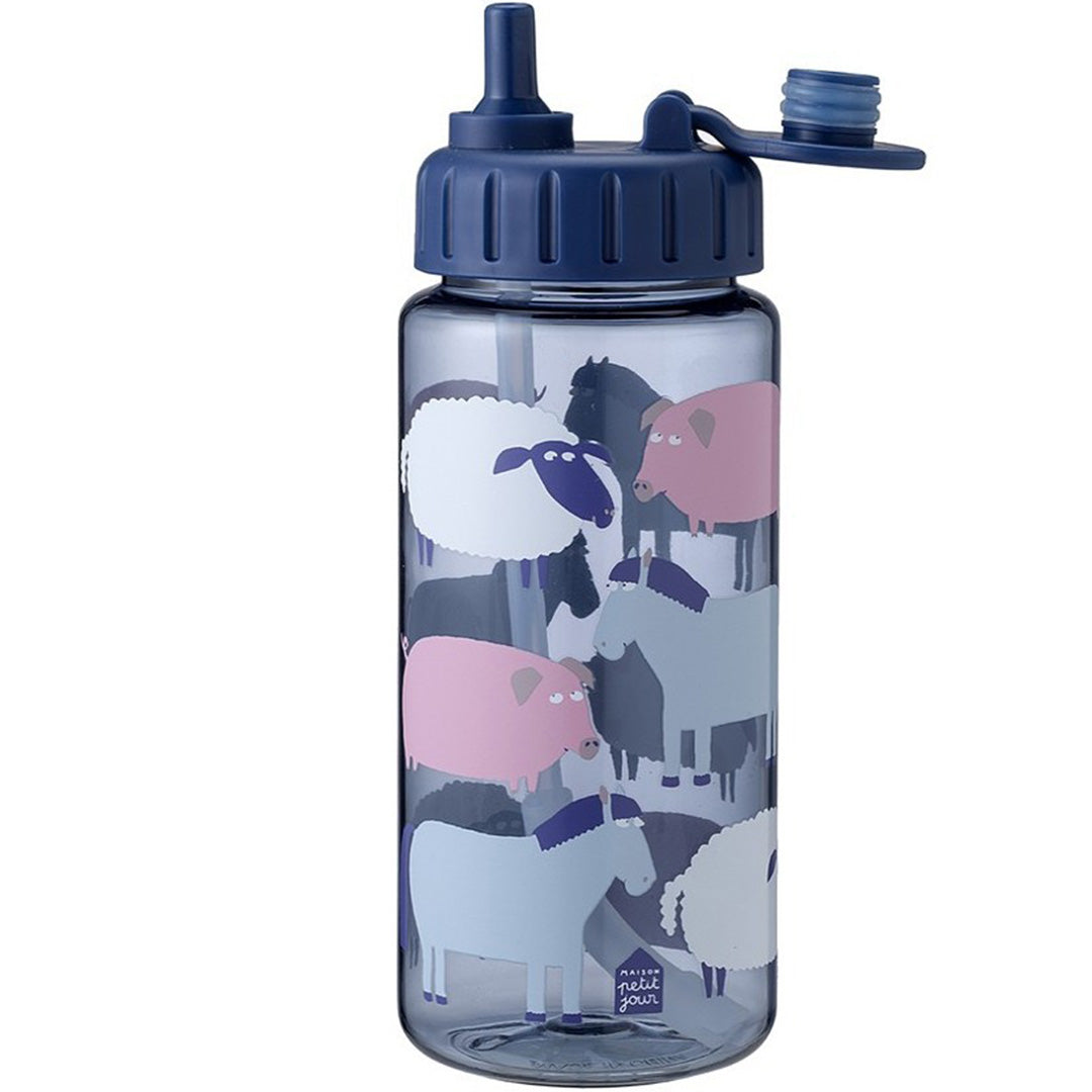 maison petit jour drinkfles de boerderij - blauw - 350 ml | AF900K | 3