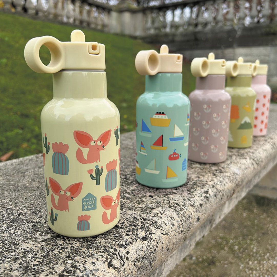 maison petit jour rvs drinkfles bloemetjes - 350 ml | FL793R | 3