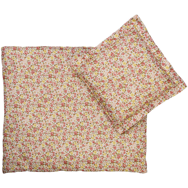 mama memo poppendekbed en kussen - pastel flower - 40 cm | 120241 | 0