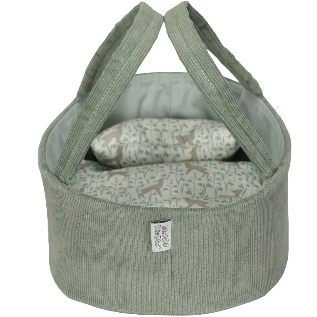 mama memo poppenreiswieg corduroy mint - 35 cm | 120132 | 1