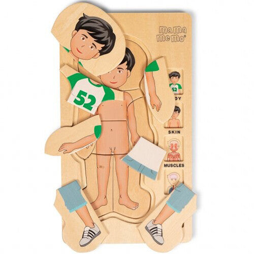 mama memo vijf lagen puzzel lichaam jongen - 4x7 st | 185249 | 3
