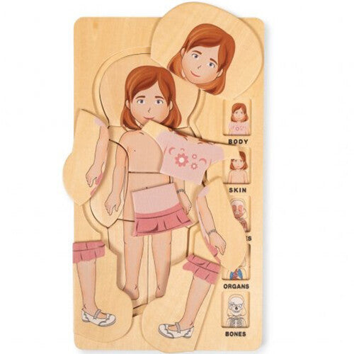 mama memo vijf lagen puzzel lichaam meisje - 4x7 st | 185250 | 3