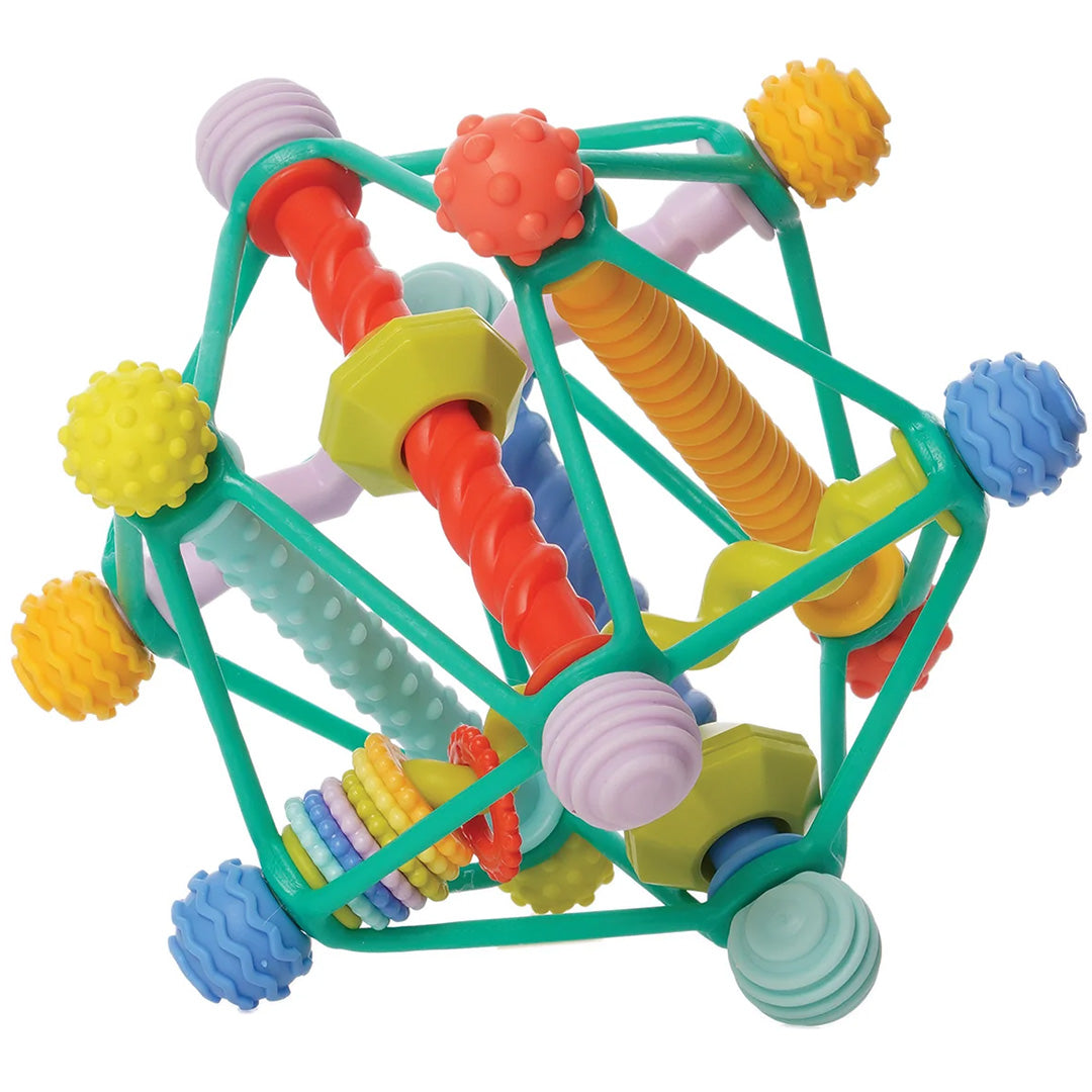 manhattan toy sensorische bijtring en rammelaar - whirzle | M167320R1 | 