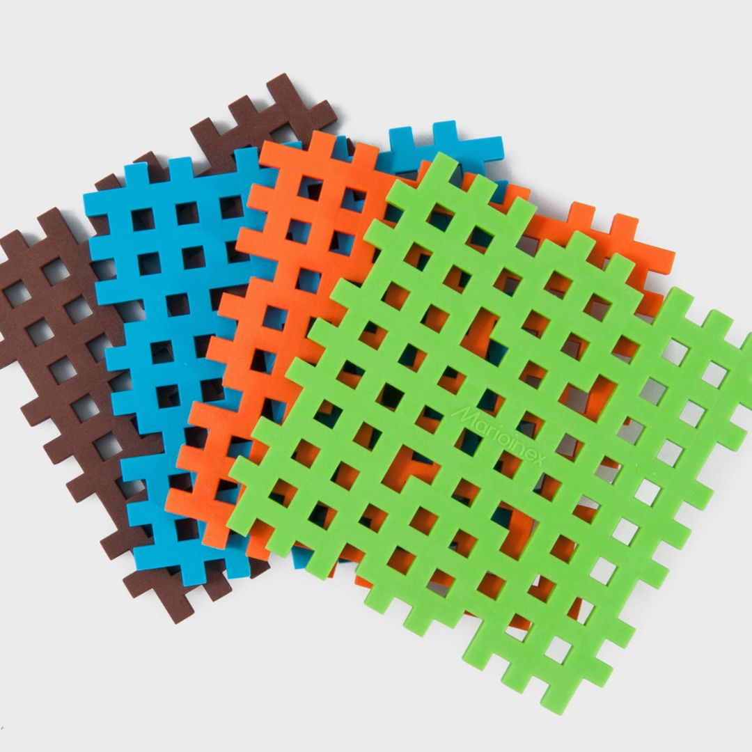 marioinex mini waffle base assorti - 4st | 902608 | 2