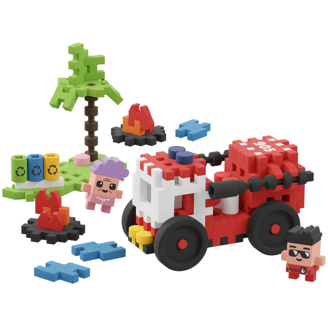 marioinex mini waffle city fire truck - 80st | 903193 | 0