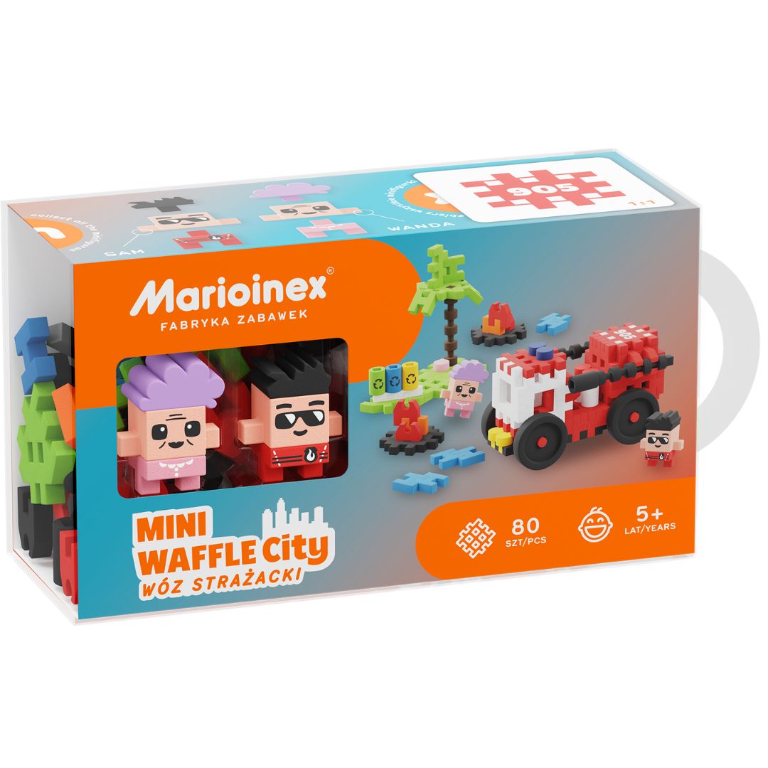 marioinex mini waffle city fire truck - 80st | 903193 | 1