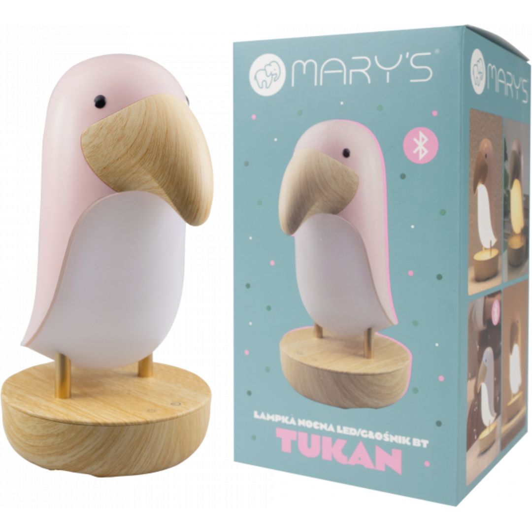 mary's nachtlampje met bluetooth speaker toucan - roze | 66.006.02 | 3