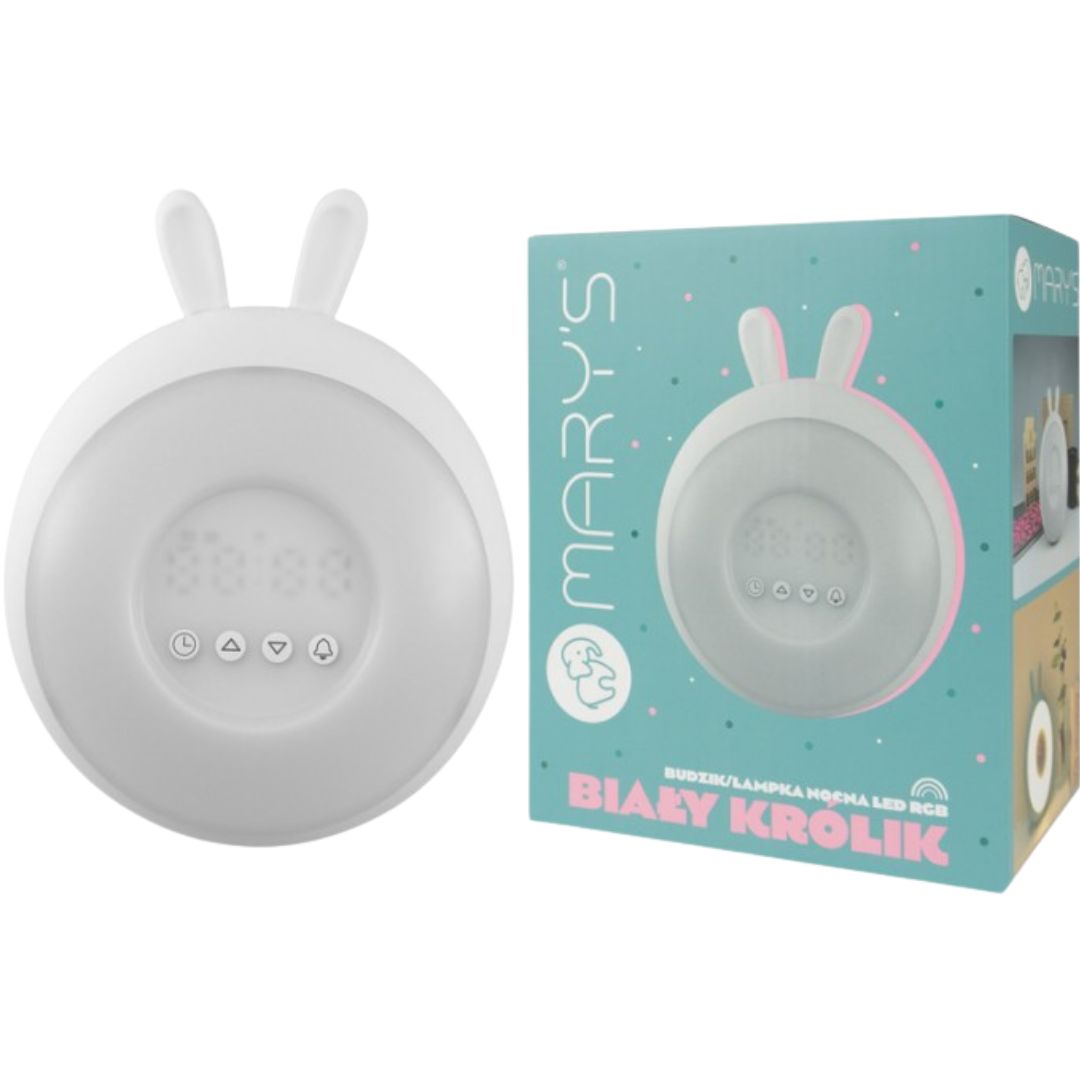 mary's wekker en rgb nachtlampje konijn - wit | 66.002.11 | 3