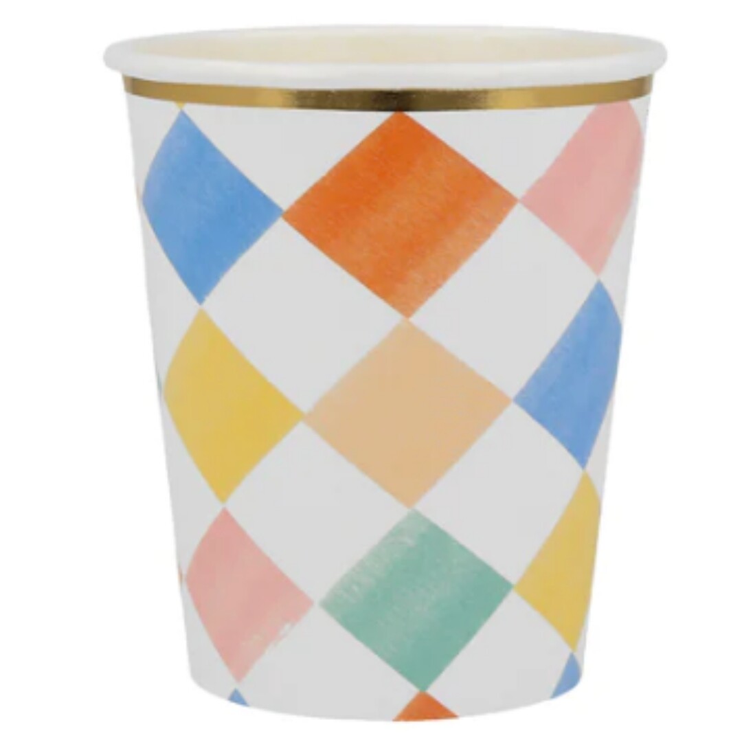 meri meri bekers colourful pattern – 8st  | 267286 | 2
