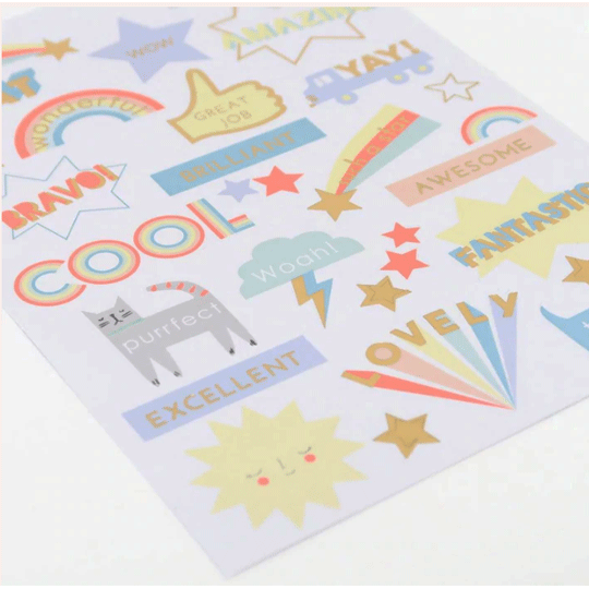 meri meri beloningsstickers  pastel - 10 vellen | 223650 | 1