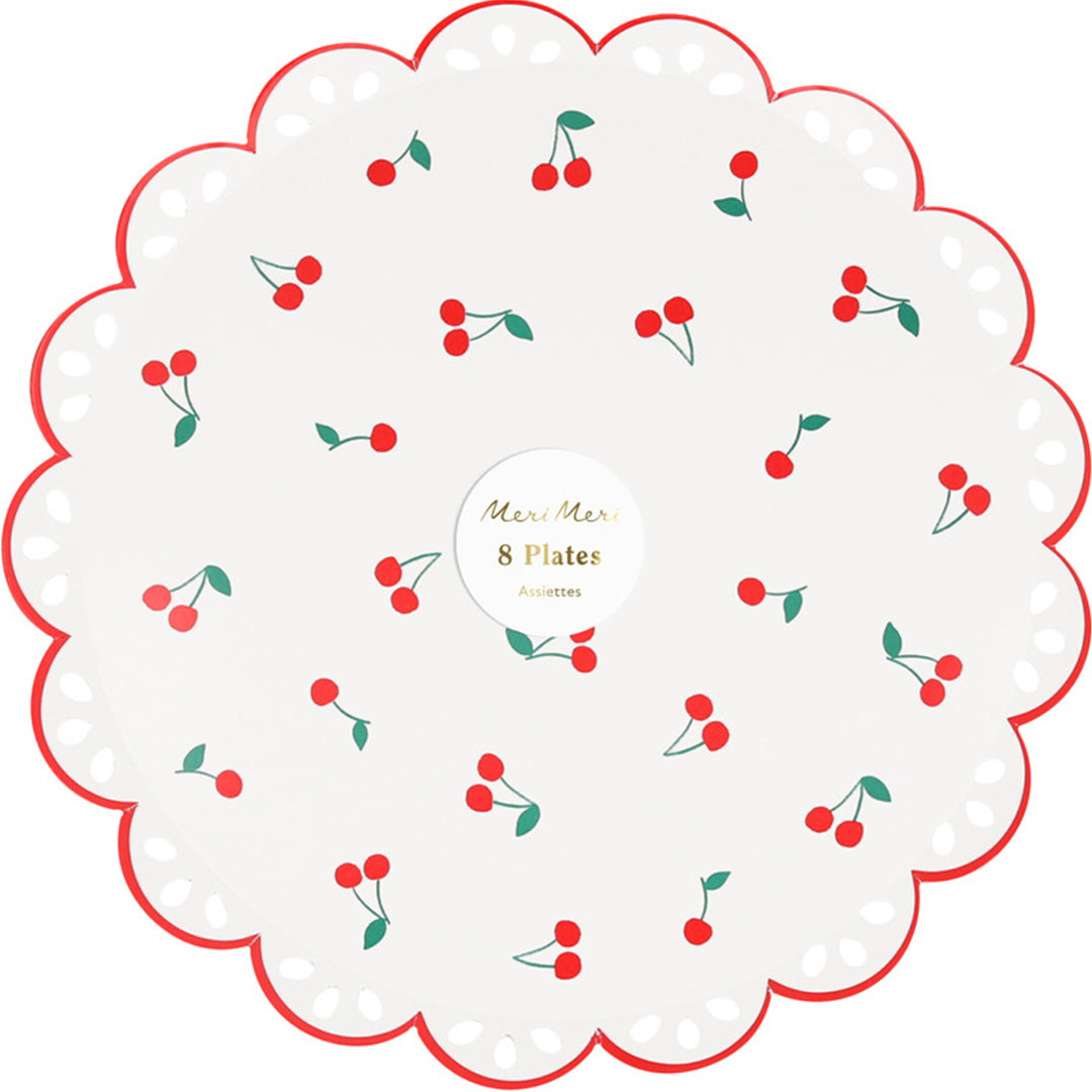 meri meri borden cherry - small - 8st | 282669 | 3