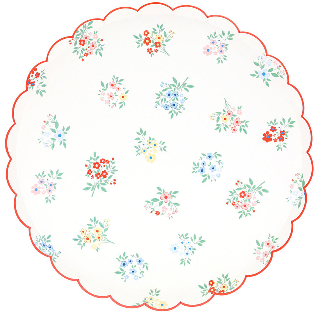 meri meri borden ditsy posy - large - 8st | 285873 | 1