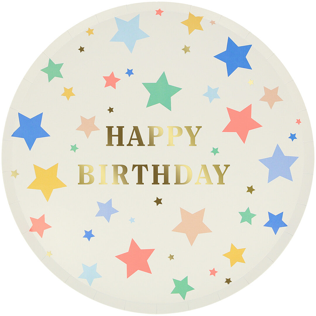 meri meri borden happy birthday sterren - large - 8st  | 274730 | 0