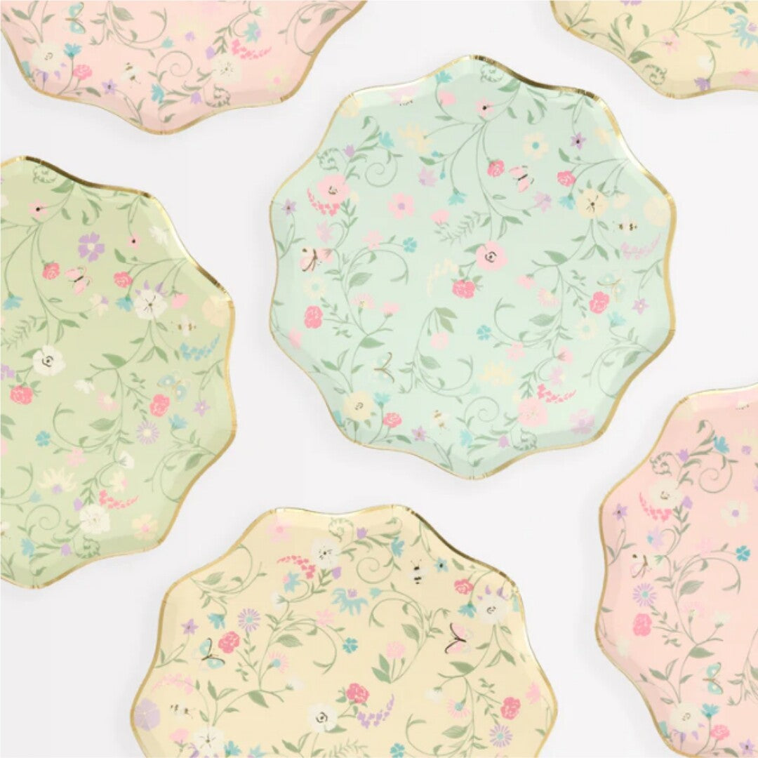 meri meri borden ladurée paris floral - 8st | 223416 | 1