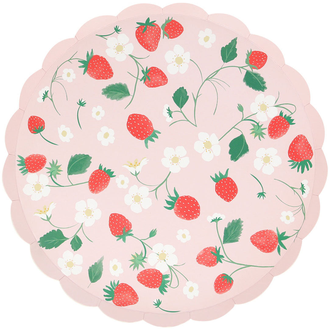 meri meri borden strawberry - large - 8st | 283812 | 0