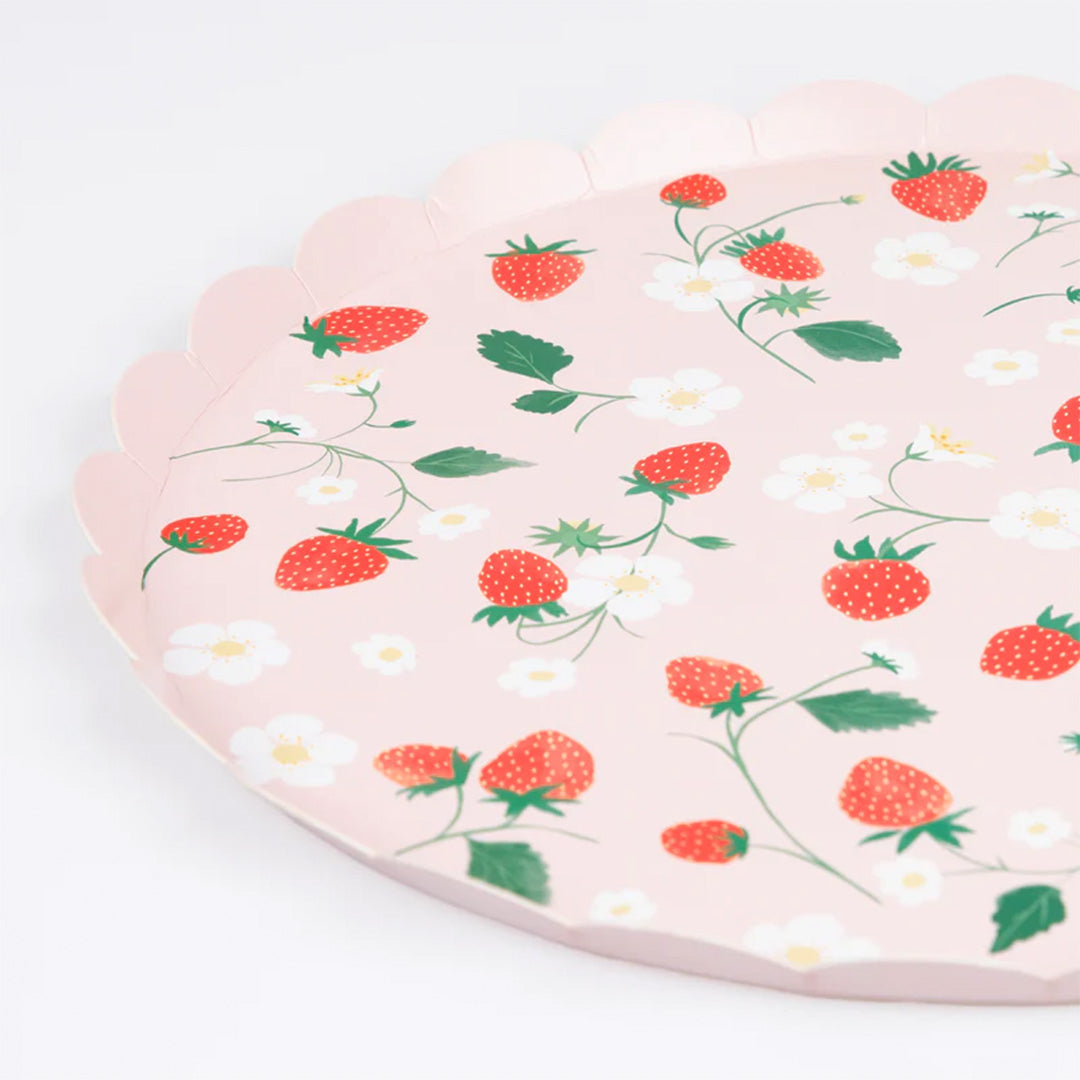 meri meri borden strawberry - large - 8st | 283812 | 2