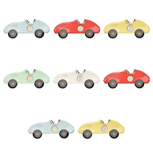 meri meri bordjes raceauto - 8st | 203996 | 0