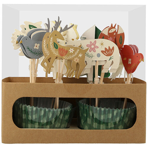 meri meri cupcake set folk woodland | 225540 | 0