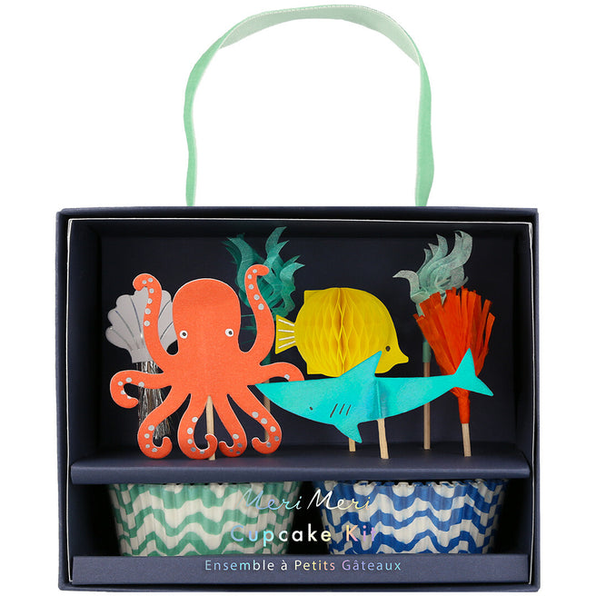 meri meri cupcake set octupus en haai - 24st  | 267853 | 0