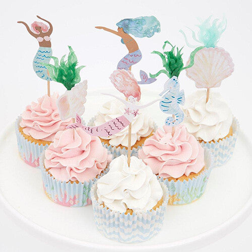 meri meri cupcake set zeemeerminnen - 24st | 215479 | 1