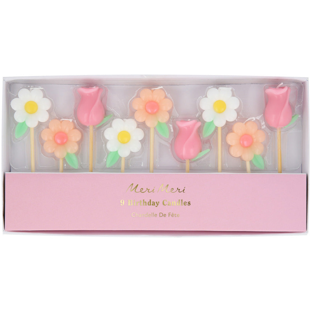 meri meri feestkaarsjes bloemen - 9st | 289086 | 3