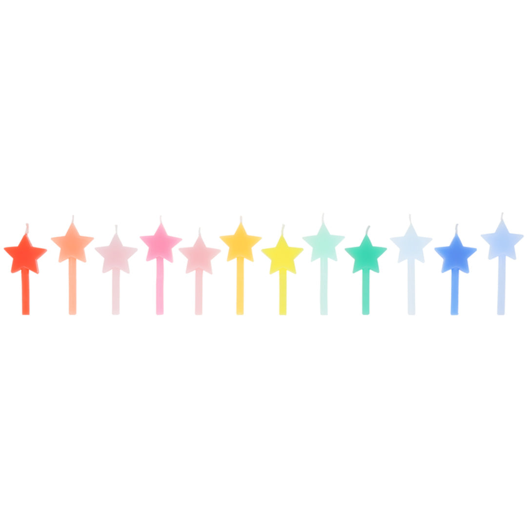 meri meri feestkaarsjes sterretjes regenboog - 12st | 287025 | 0