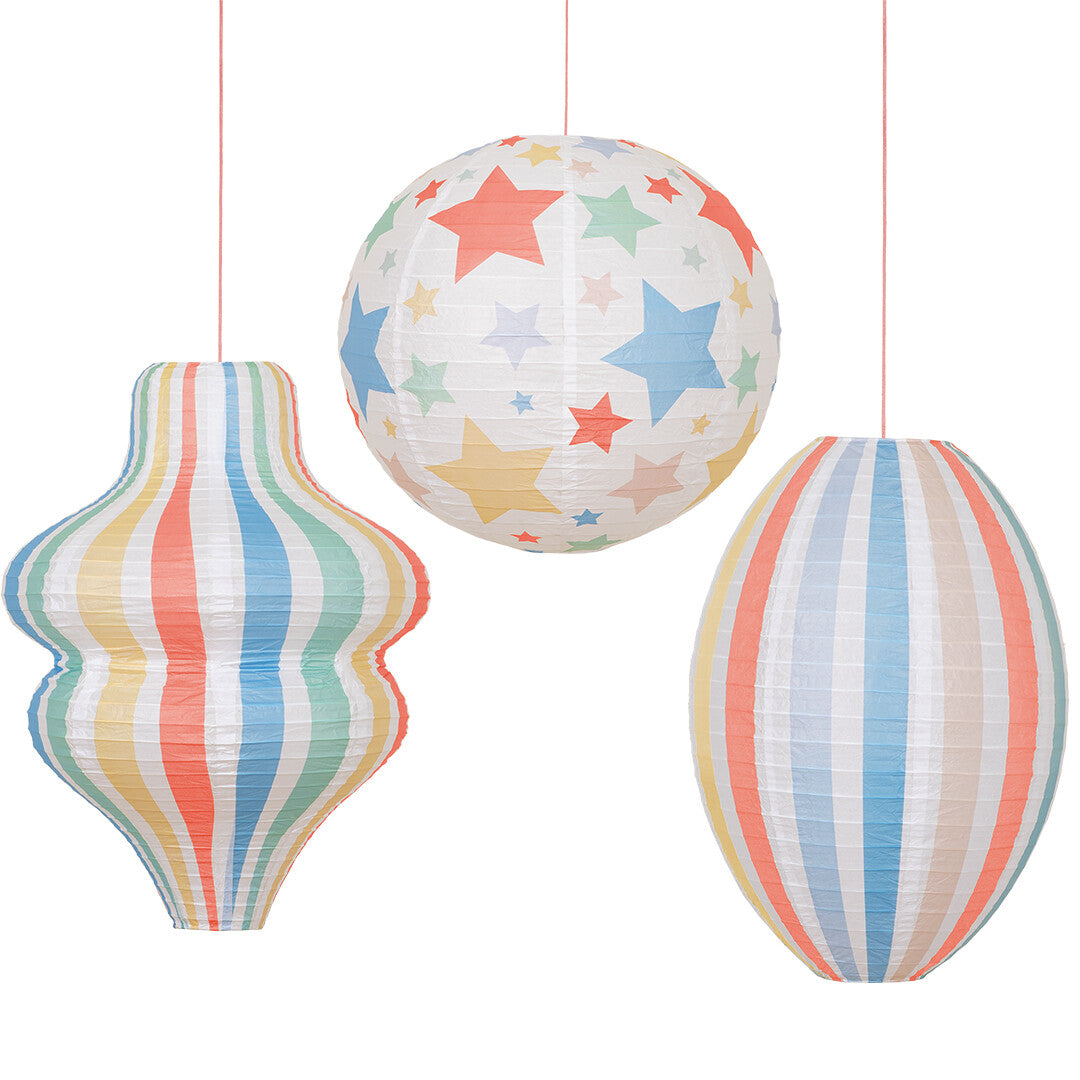meri meri lampionnen sterren en strepen - 3st | 276116 | 0
