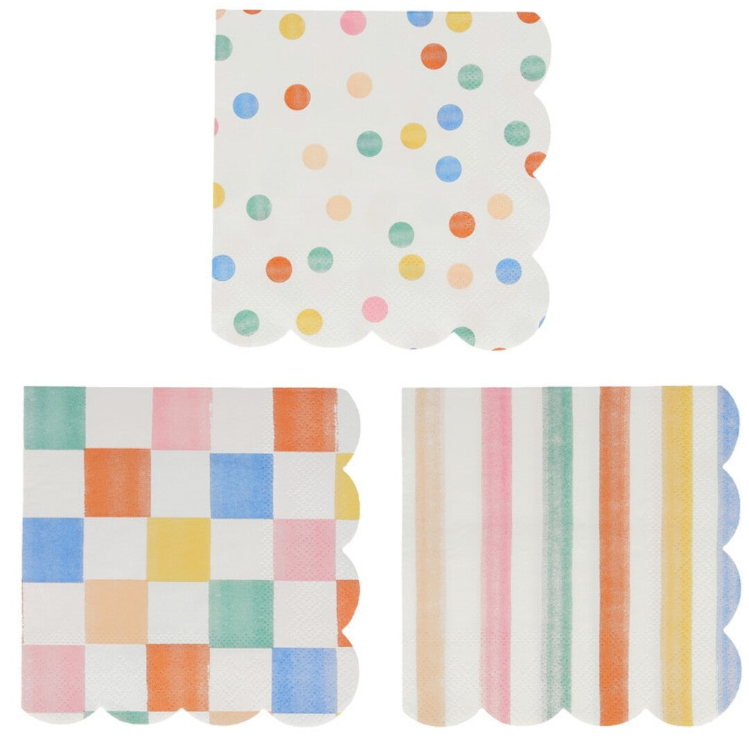 meri meri servetten colourful pattern - large - 16st | 267295 | 0