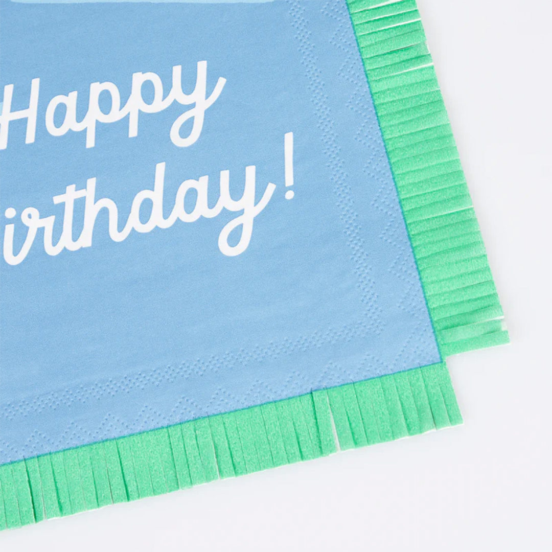 meri meri servetten happy birthday gekleurd - large - 16st | 288285 | 1