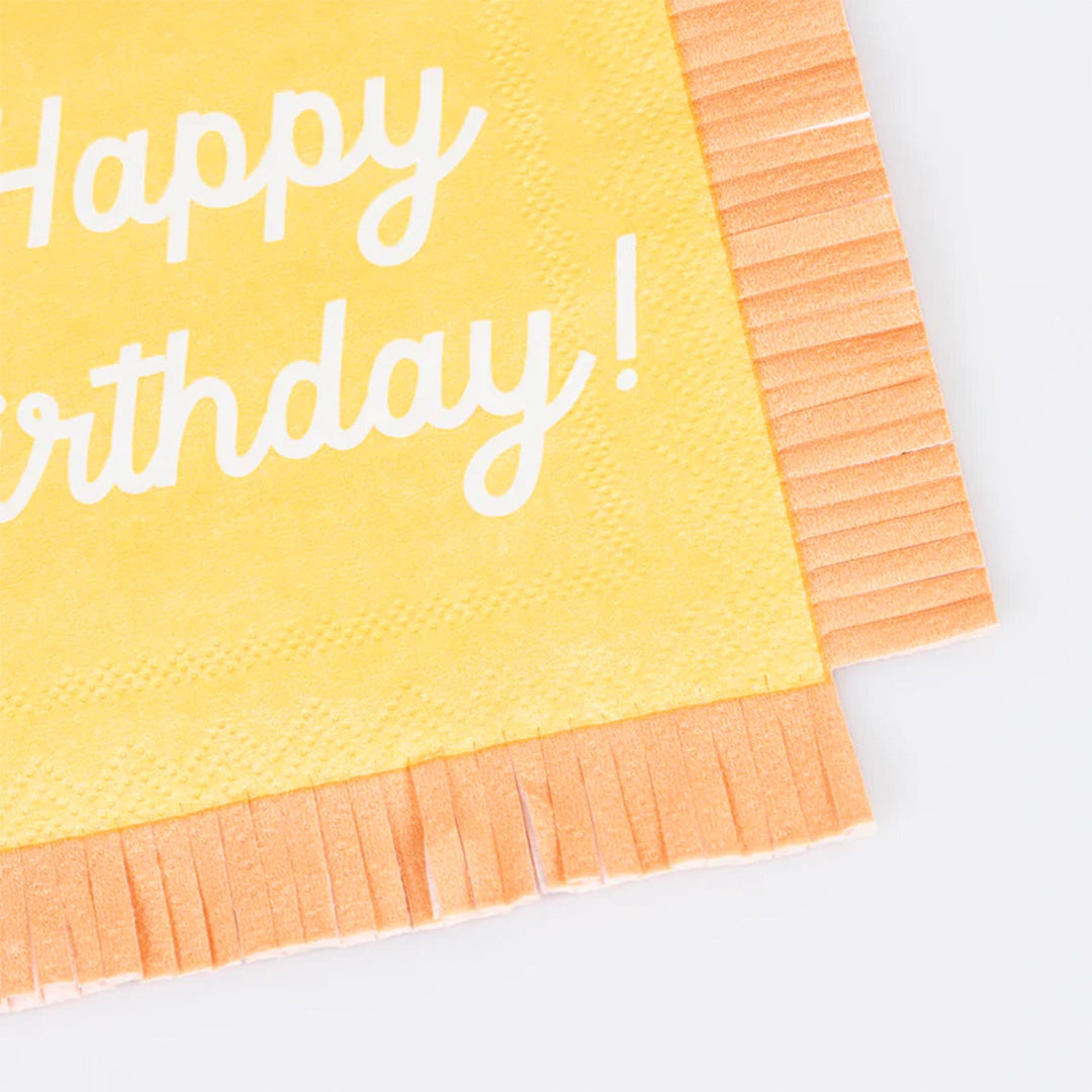 meri meri servetten happy birthday gekleurd - small - 16st | 286233 | 1