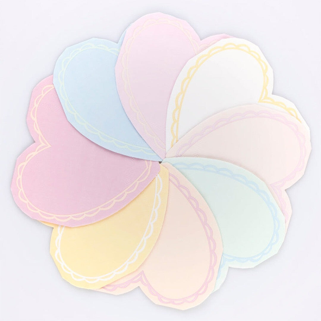 meri meri servetten hartjes - pastel - 16st | 273587 | 1