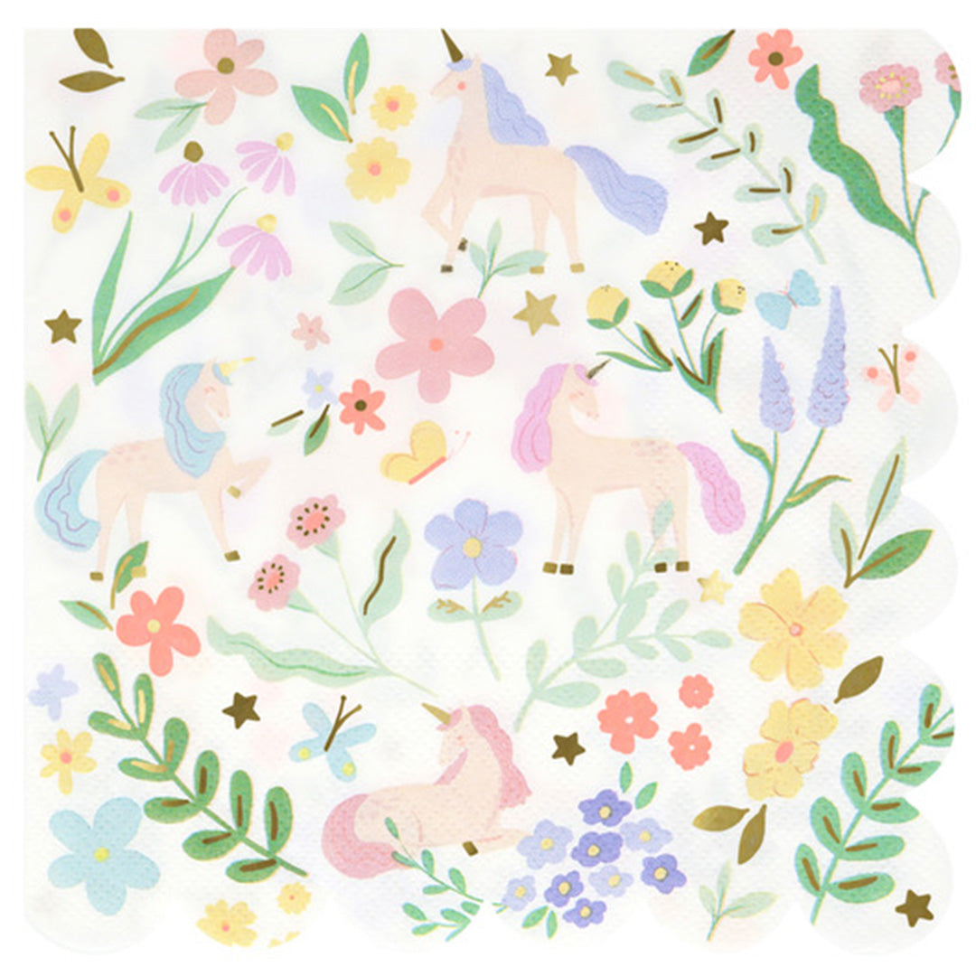 meri meri servetten meadow unicorns - small - 16st | 286314 | 0