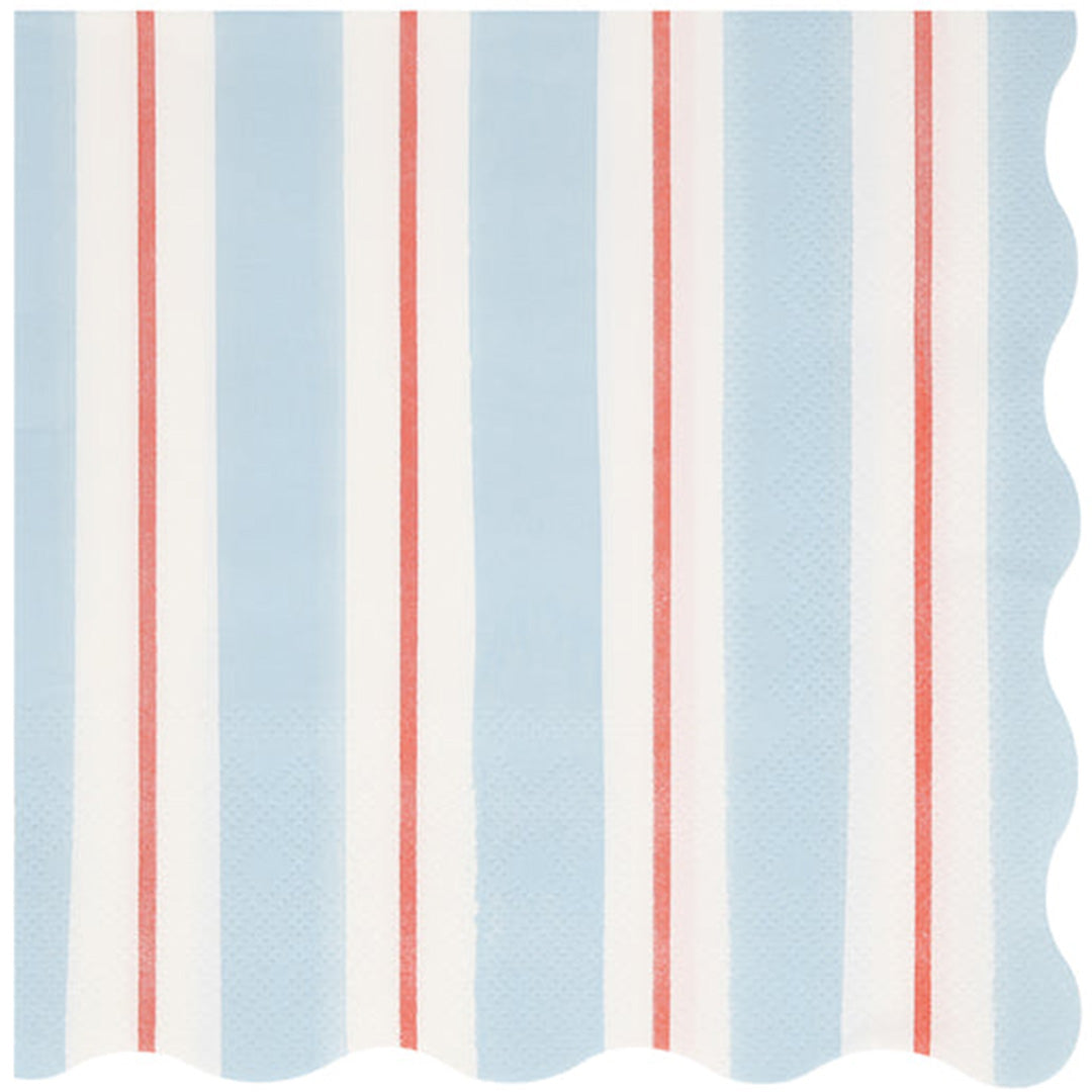 meri meri servetten preppy stripe - large - 16st | 287475 | 2