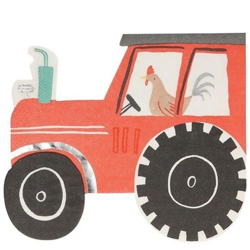 meri meri servetten tractor - large - 16st | 203285 | 0