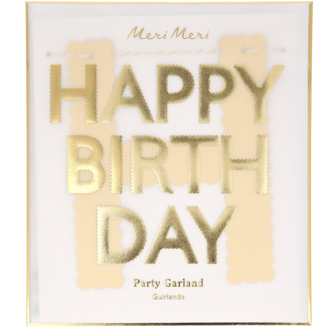 meri meri slinger happy birthday - goud | 287979 | 1