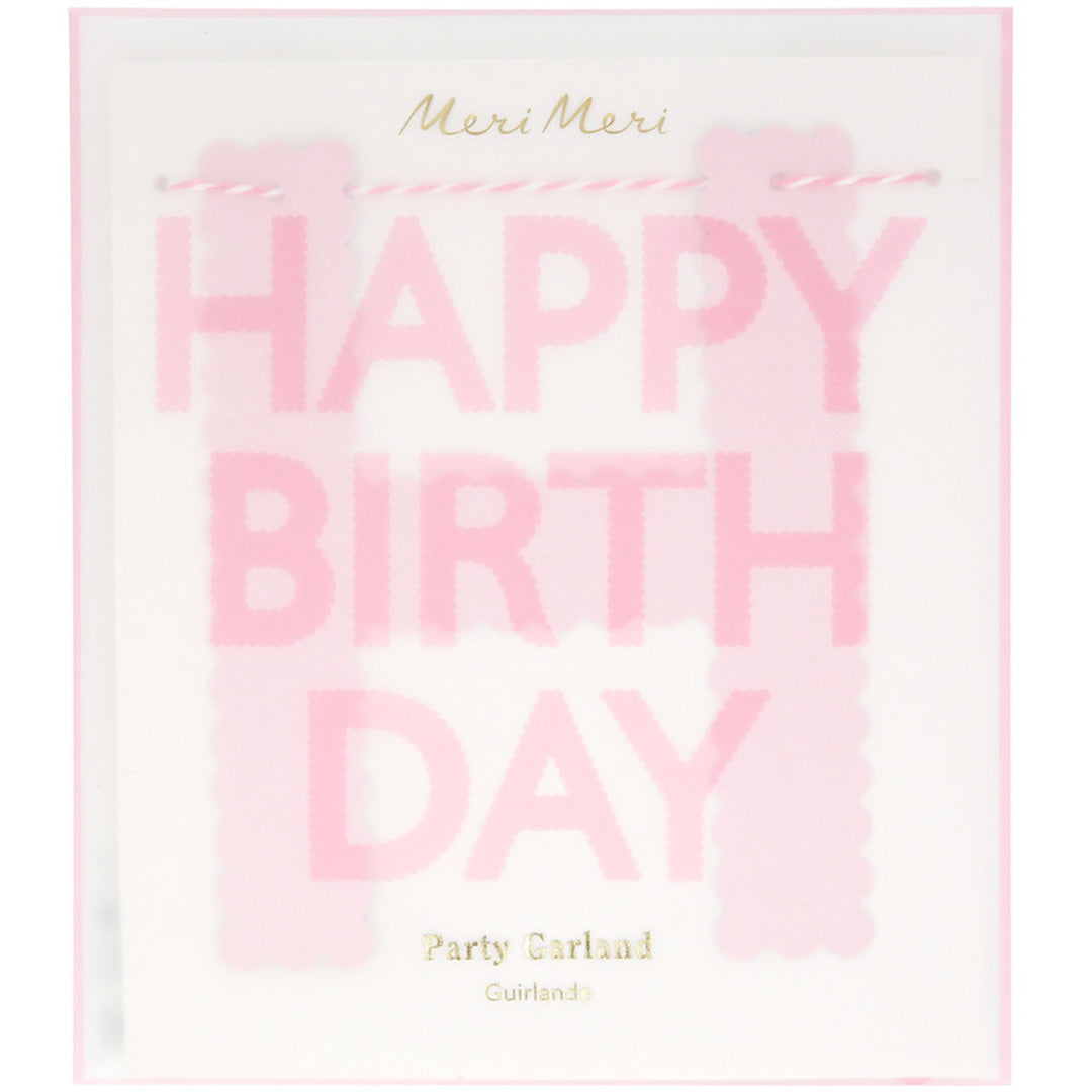meri meri slinger happy birthday - roze | 287439 | 1